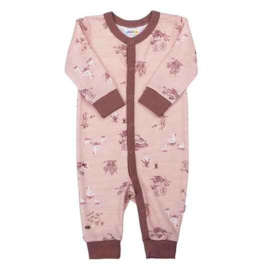 Joha Goose ull/bambus heldress rosa 70