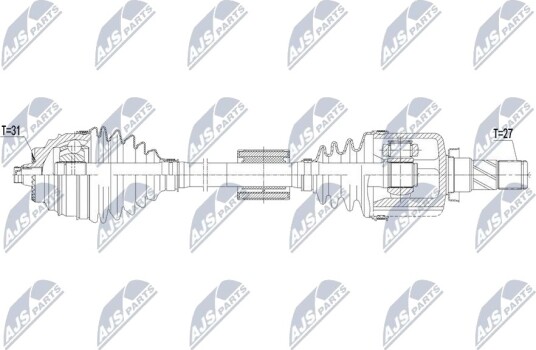NTY NPW BM 256 Drivaksel NTY NPW BM 256 Drivaksel