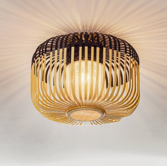 Taklampe Forestier Bamboo Light S dimmbar Svart Stue Bambus Design 25 Svart