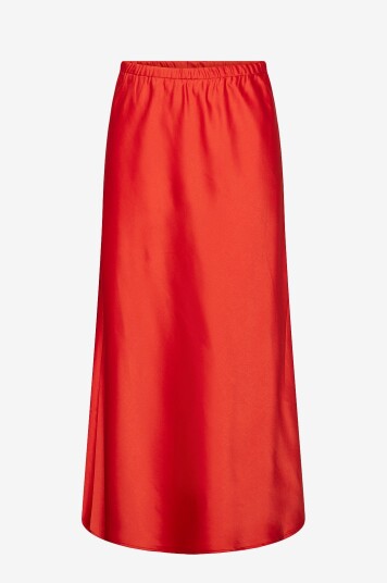 pieces - Skjørt pcNorella HW Ankle Skirt - Rød