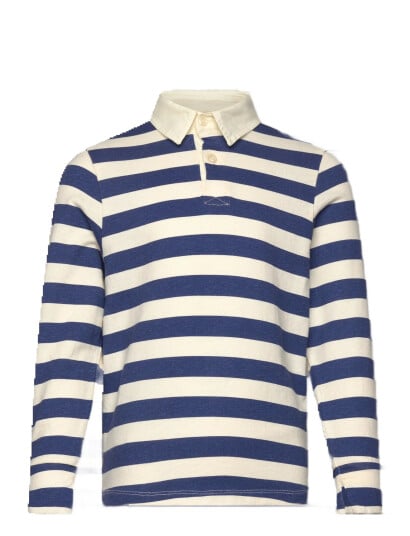 THE ANIMALS OBSERVATORY Stripes Navy Eel Polo Shirt - Blue - 4 Y