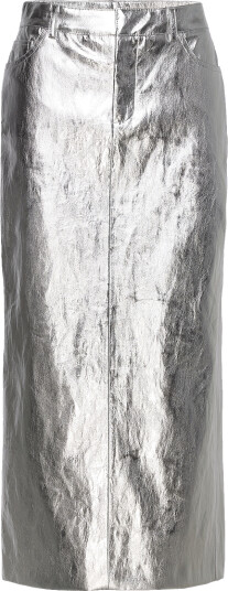Mango | Metallic Midi Skirt | 34