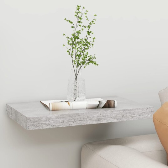vidaXL Flytende vegghylle betonggr? 50x23x3,8 cm MDF