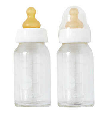 Hevea Babyflaske Glass Hvit 2pakning
