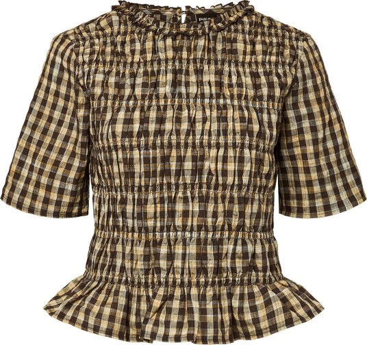 Pieces Pcadalaide 2/4 Smock Top Wvn Brown S Pieces Pcadalaide 2/4 Smock Top Wvn Brown S