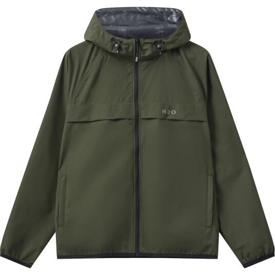 H2O Rømø Lw Rain Jacket - Packable - Khaki green - XS