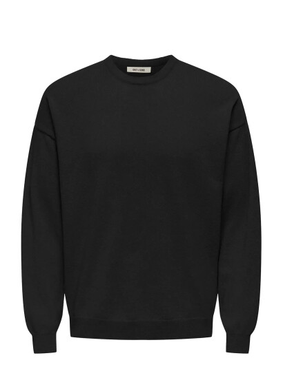 ONLY & SONS Onsjob Rlx Ls Boucle Crew Knit - Black - XS