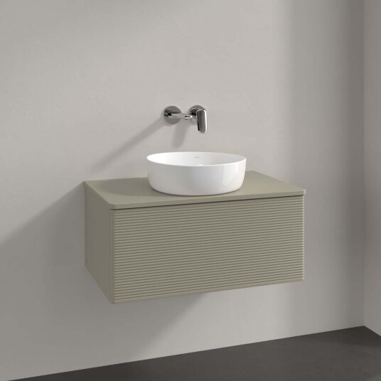 Villeroy & Boch Antao Servantskap med 1 skuff 80x50x36 cm u/lys Steingrå Matt Villeroy & Boch Antao Servantskap med 1 skuff 80x50x36 cm u/lys Steingrå Matt