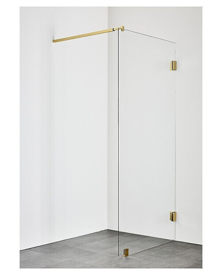 Hafa Infinity Dusjvegg 80 cm, Messing/Klarglass