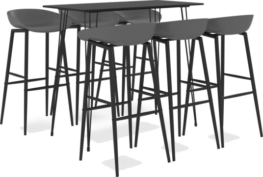 vidaXL Barsett 7 deler svart og grå vidaXL Barsett 7 deler svart og grå