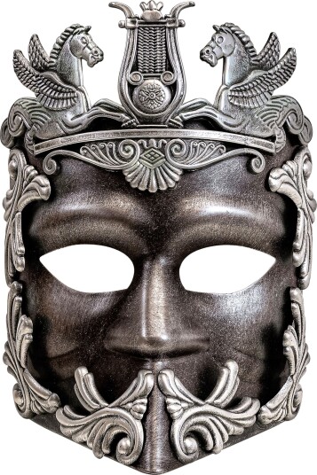 Widmann Gresk maske sølv One size 03019