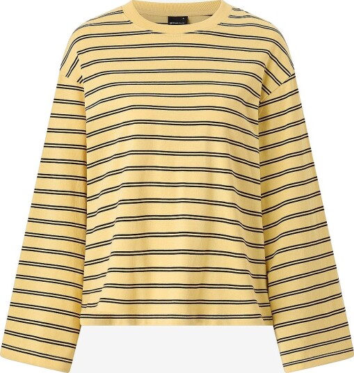 Gina Tricot Topp Stripe Long Sleeve Tee Beige
