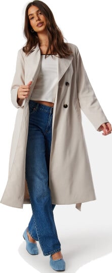 Pieces Pcscarlett LS trenchcoat Silver Gray XL Pieces Pcscarlett LS trenchcoat Silver Gray XL