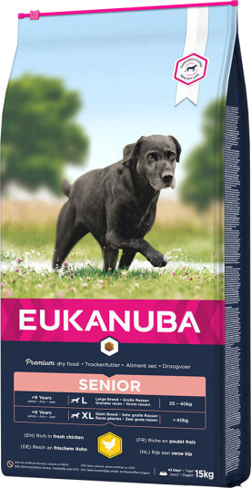 Eukanuba Senior Hundefôr Large Breed Kylling 15 kg - Økonomipakke