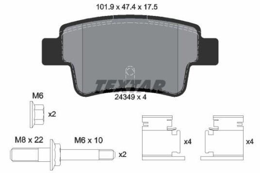 Bremseklosser TEXTAR 2434903 Bremseklosser TEXTAR 2434903