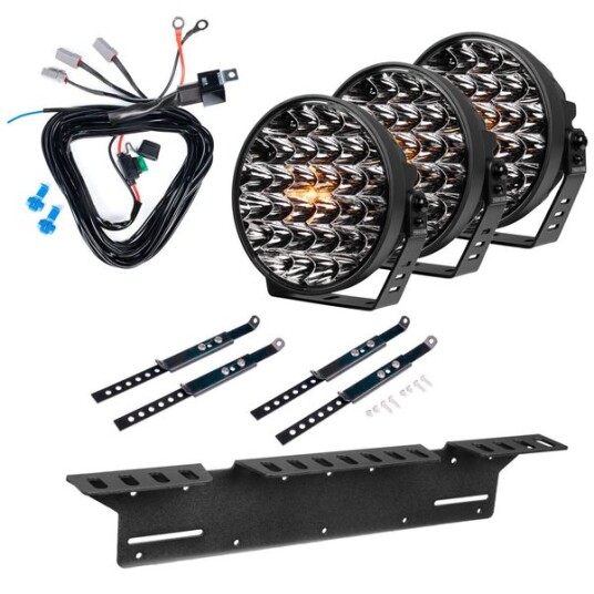 Ekstralys PURELUX 9110 DRL Rund / 23 cm / 175W 3 stk Komplett pakke