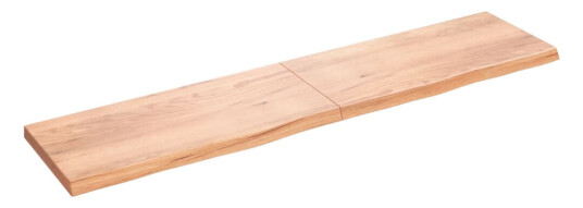 vidaXL Vegghylle lysebrun 220x50x6 cm behandlet heltre eik