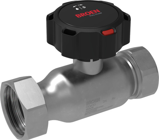 BROEN Fullflow sinkbelagt, G1/2xG3/4 SW, DN15, Lav, Gir
