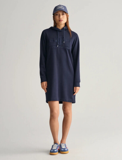 GANT Reg Tonal Shield Dress - Navy - XS