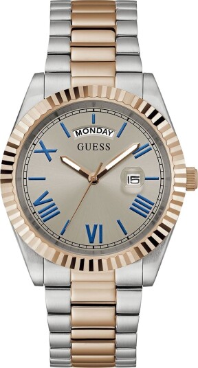 Guess Dress herreklokke med flerfarget stållenke