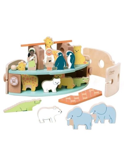 Classic World Wooden Noah"s Ark Boat Building Set with Animals 16dlg. Classic World Wooden Noah"s Ark Boat Building Set with Animals 16dlg.