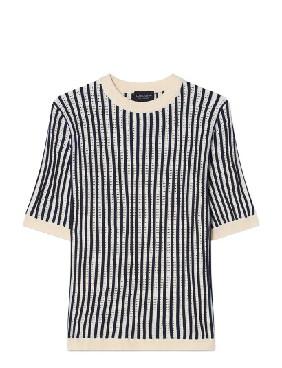 Lexington Clothing Multi Striped Short Sleeve Knitted Sweater   Multi/patterned   L