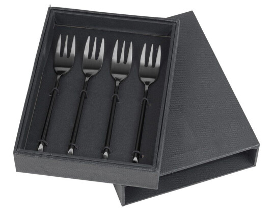Broste Copenhagen Hune kakegaffel 4-pakn. titanium mat black Broste Copenhagen Hune kakegaffel 4-pakn. titanium mat black