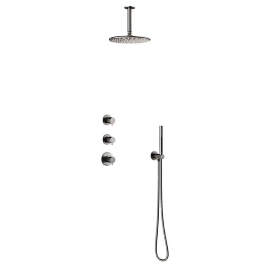 Damixa Silhouet XS2 dusjsett, vannbesparende, svart krom Sort krom Damixa Silhouet XS2 dusjsett, vannbesparende, svart krom Sort krom