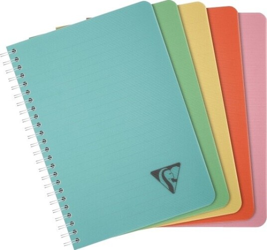 Notesbog, Clairefontaine Linicolor, A5, Linjeret, Ass. Farver, Pakke A 5 Stk