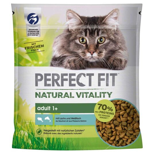 Perfect Fit Natural Vitality Adult 1+ Laks Og Hvitfisk 6 X 650 G