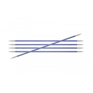 KnitPro Zing Strømpepinde Messing 15cm 4,50mm / 5.9in US7 Iolite