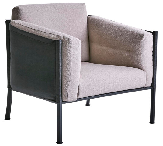 Brafab Delux lenestol Svart med teddy beige pute Beige Brafab Delux lenestol Svart med teddy beige pute Beige