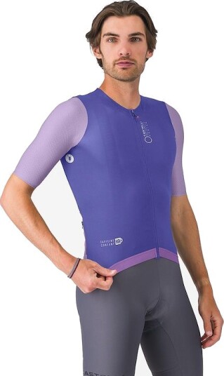 Castelli Coretto sykkeltrøye korte ermer ultrafiolett/Purple mist/hvit herre