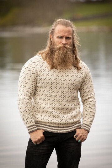 Viking Garn 2127 8C Mode Islender Naturhvit Grå