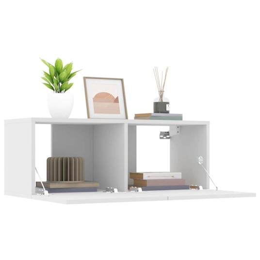 vidaXL TV-benker 2 stk hvit 80x30x30 cm konstruert tre