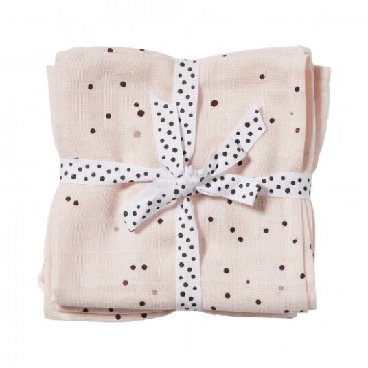 Done by Deer 2 pakke Muslinkluter Dreamy Dots Powder