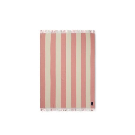 Block Striped Pledd Resirkulert ull Rosa