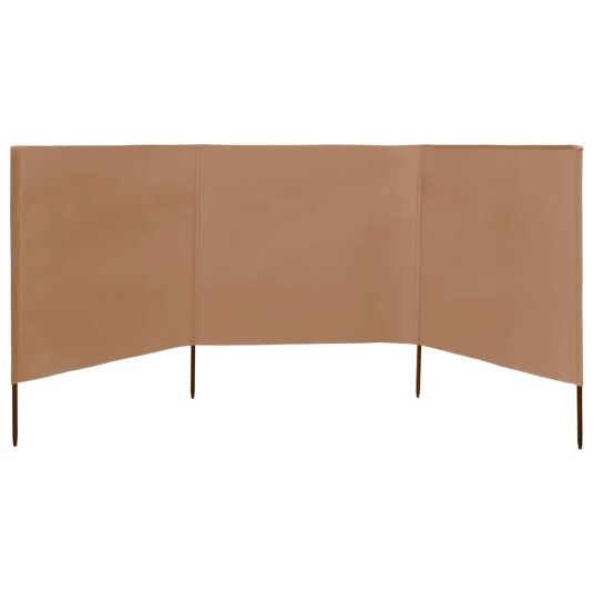 vidaXL Vindskjerm 3 paneler stoff 400x80 cm gråbrun
