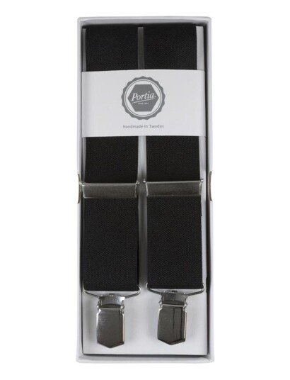 Portia 1924 Solid Suspenders - Black - ONE SIZE
