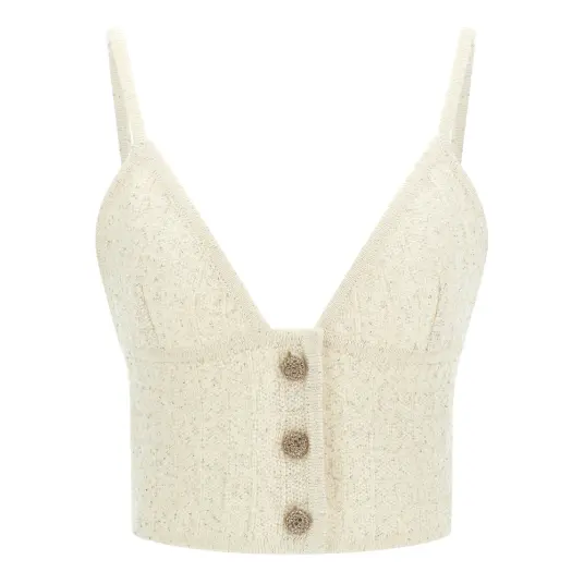 Alessandra Rich Dame Topper Hvit XS,