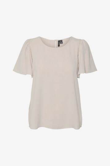Vero Moda Bluse vmAlva Gitte SS Top Wvn Beige