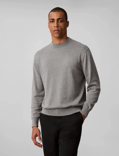 Calvin Klein Jeans Ls Ez Cotton Crewnk Sweater 12Gg - Grey - S Calvin Klein Jeans Ls Ez Cotton Crewnk Sweater 12Gg - Grey - S