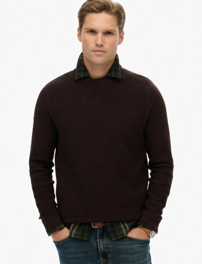 Superdry Lw Cotton Texture Jumper - Brown - L Superdry Lw Cotton Texture Jumper - Brown - L