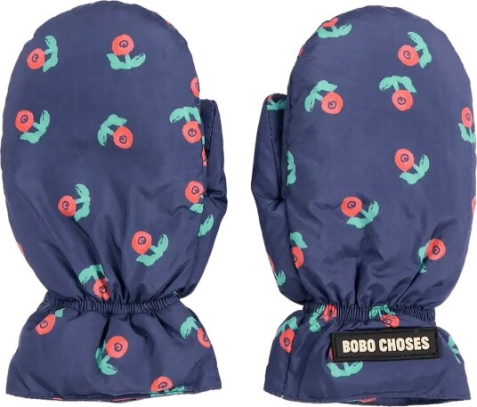 Bobo Choses Stamp Bloom All Over Mittens - NAVY - 134