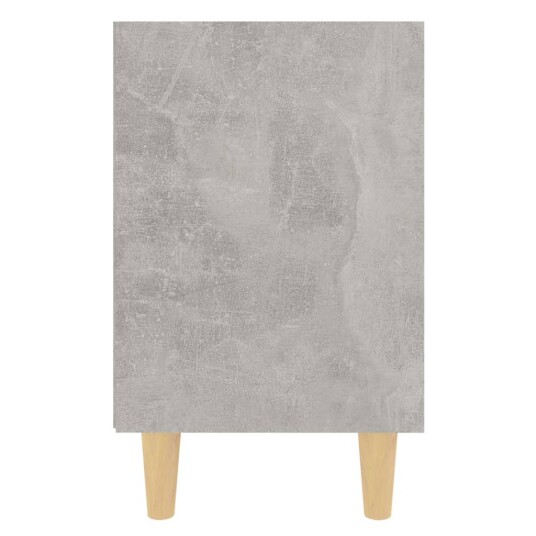 vidaXL Nattbord med ben i heltre betonggrå 40x30x50 cm