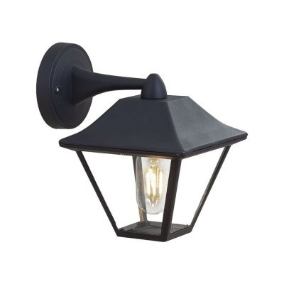 V Tac svart vegglampe IP44 utendørs E27 fatning uten lyskilde