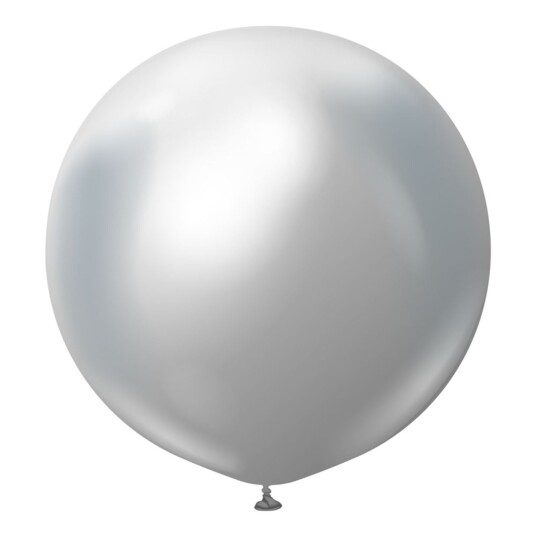 Ballongkungen AB Lateksballonger Professional Gigantiske Sølv Chrome - 2-pakning