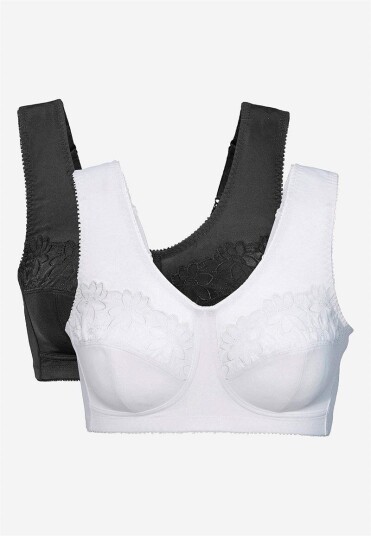 Cellbes Soft-BH med brøderi Lily 2-pack 120E