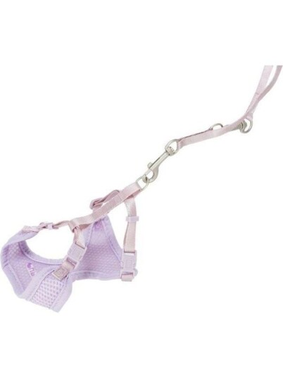 Trixie Junior Puppy Soft Harness with Lead M-L: 36-50cm/10mm 2m. light lilac