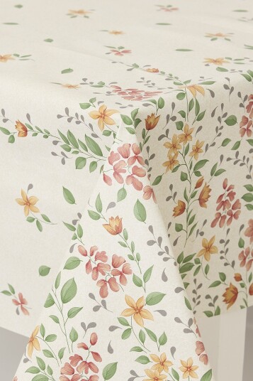 Sk Home Voksduk Klassiske Blomster Beige grønn